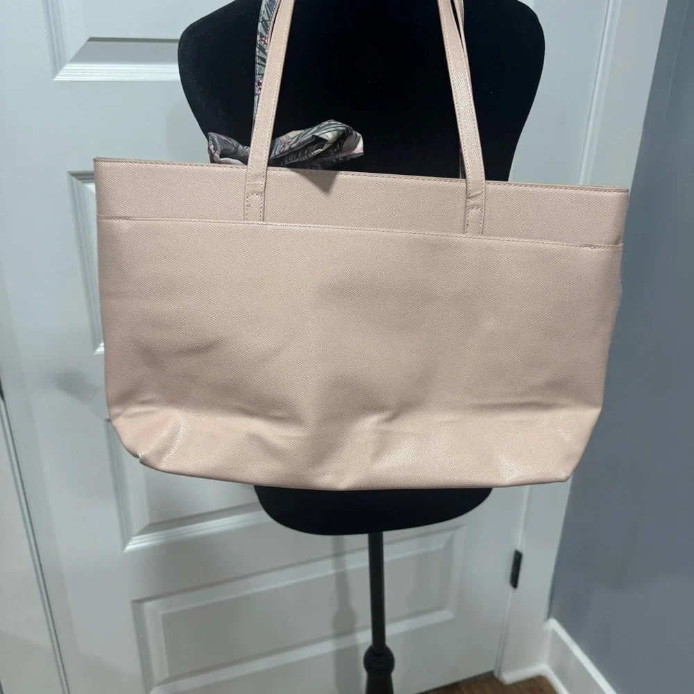 Betsey Johnson Pink Tote with Floral Scarf & Wristlet